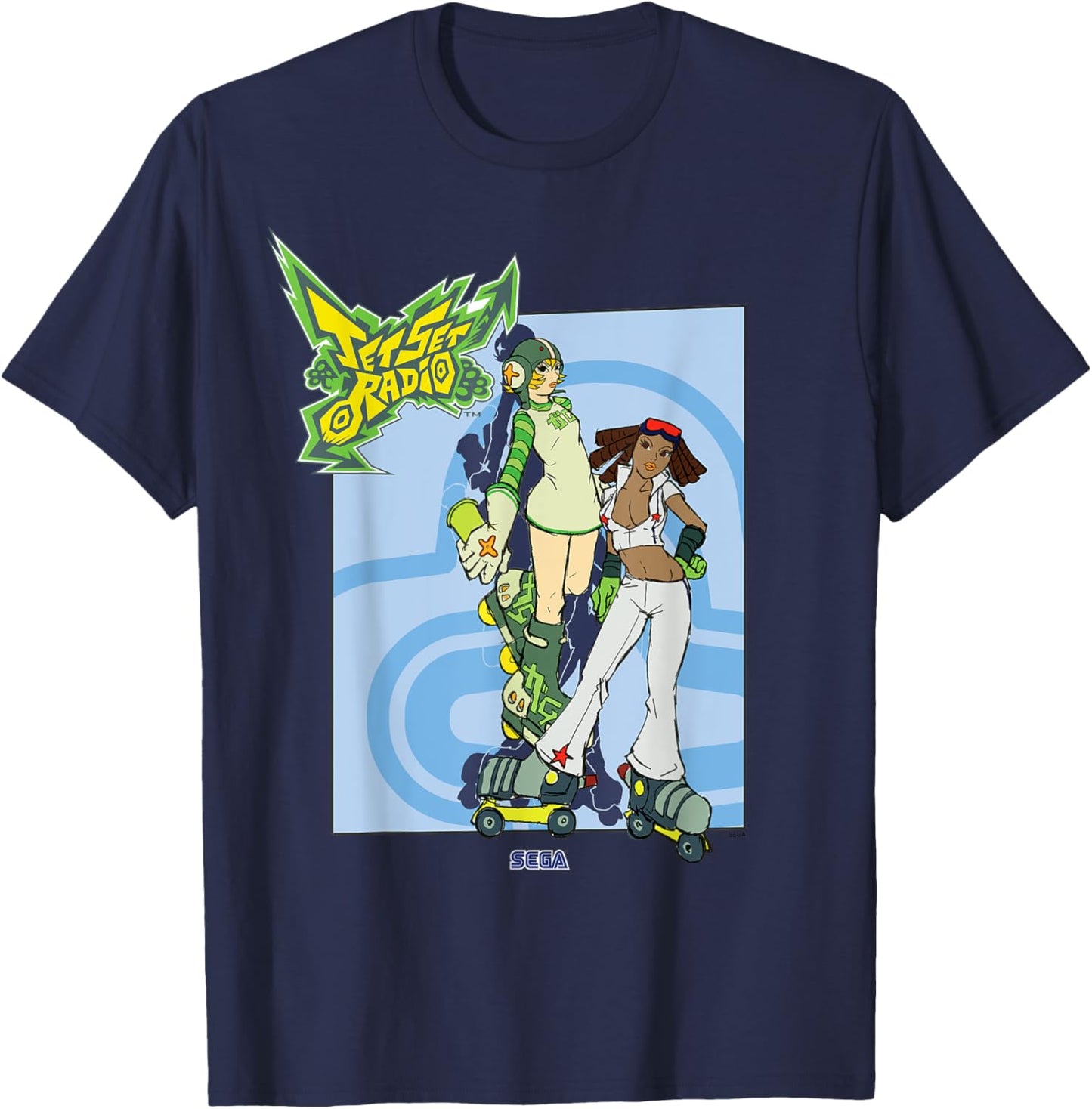 Jet Set Radio Duo Gum, Piranha SEGA Dreamcast Video Game T-Shirt - T-Shirt | Navy