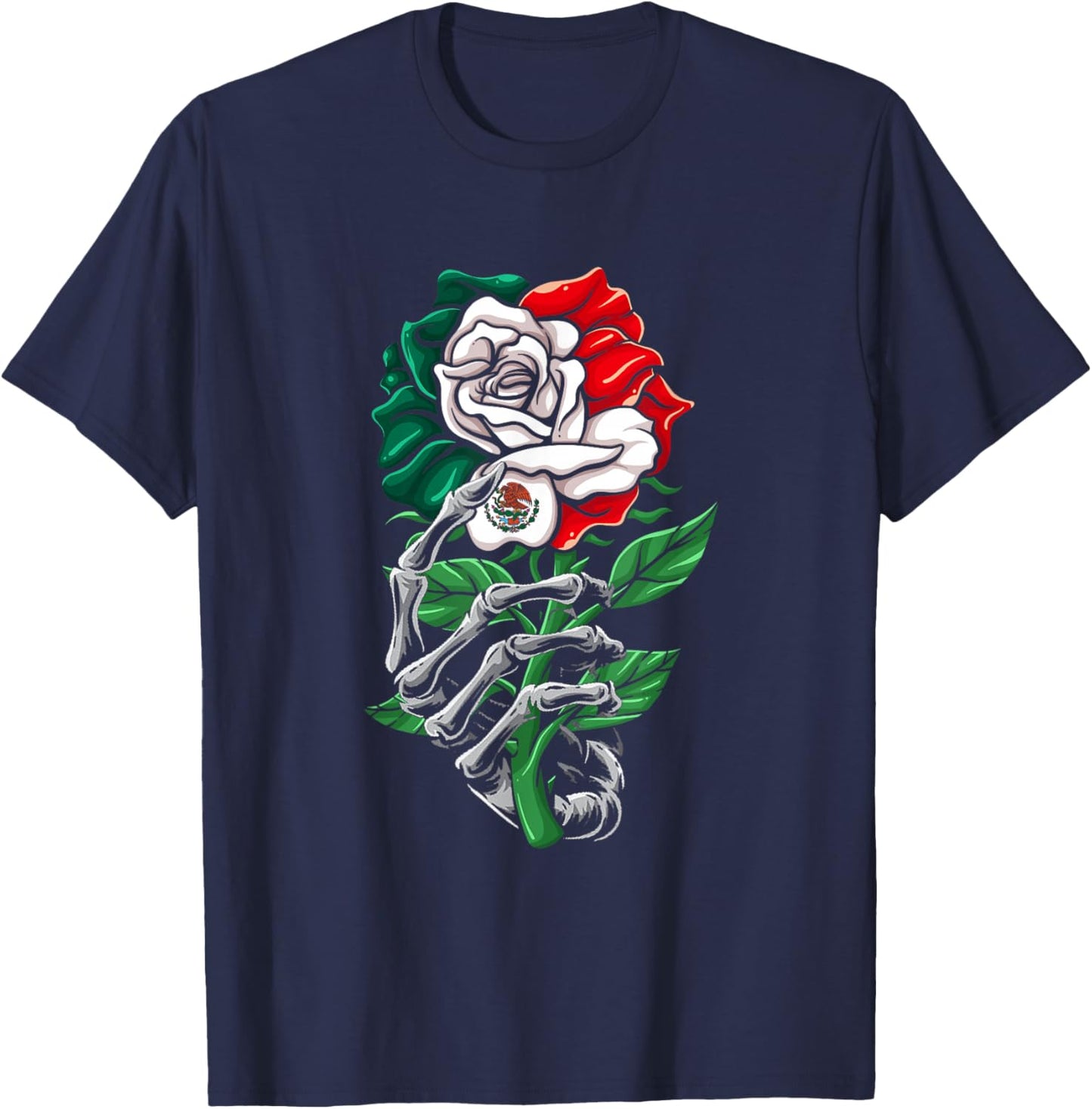 Mexico Gift Rose Tijuana Mexican Hispanic Pride Poncho T-Shirt - T-Shirt | Navy