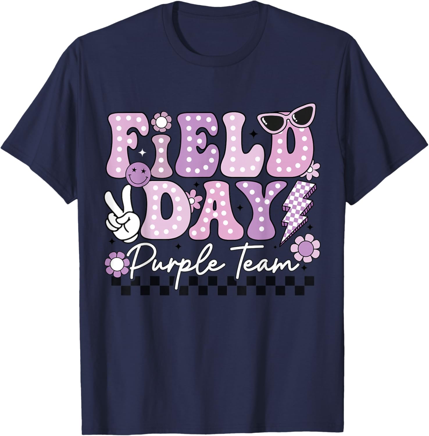 Field Day Purple Team Funny for Teacher Kids Field Day Games T-Shirt - T-Shirt | Navy