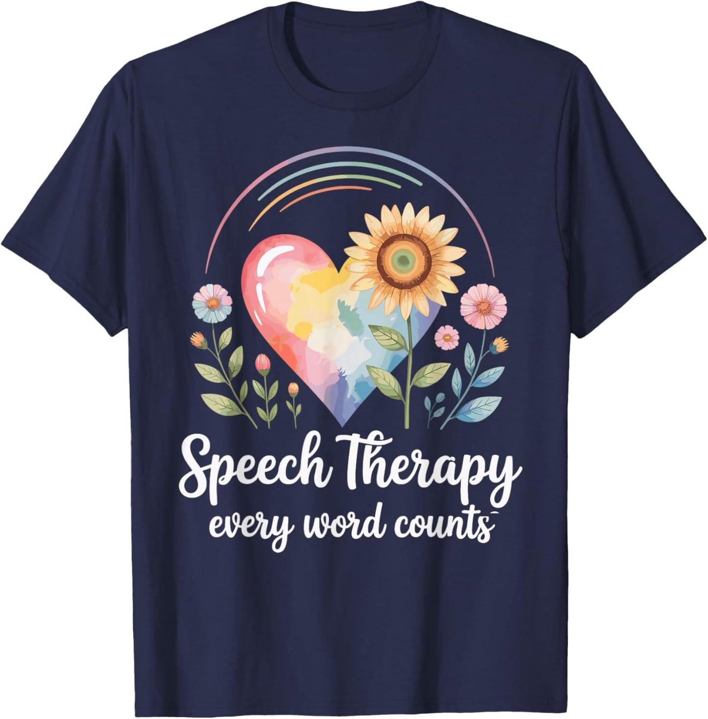 Speech Therapy Every Word Counts SLP T-Shirt - T-Shirt | Navy