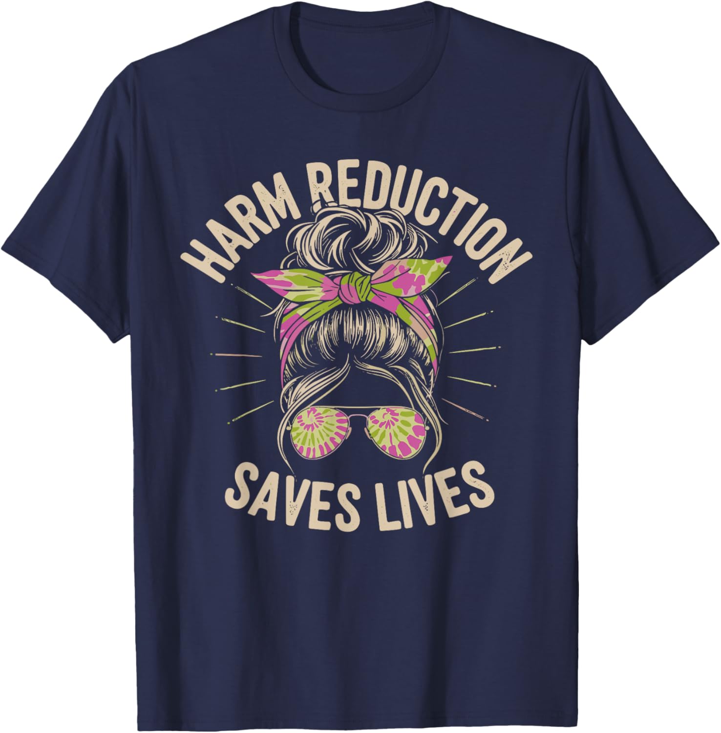 Harm Reduction Saves Lives Mental Health Awareness Month Men T-Shirt - T-Shirt | Navy