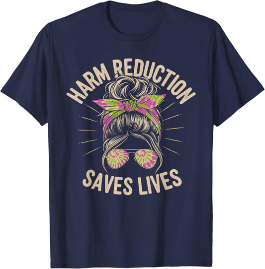 Harm Reduction Saves Lives Mental Health Awareness Month Men T-Shirt - T-Shirt | Navy