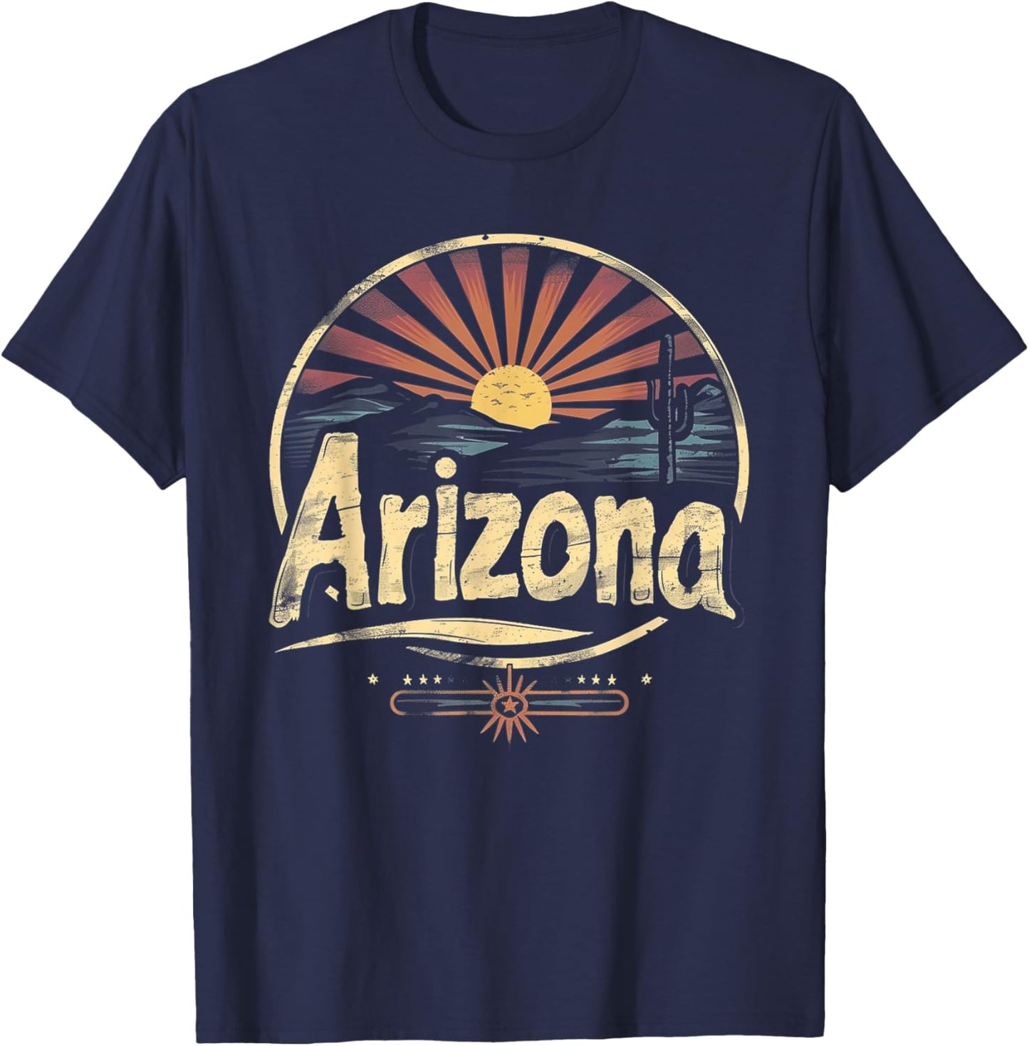 Arizona - Cool Funny Graphic Vintage Men Women Kids Retro T-Shirt - T-Shirt | Navy