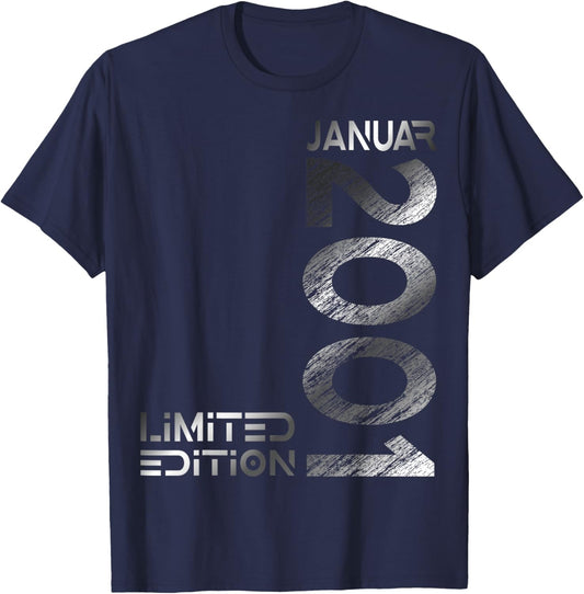 January 2001 Man Woman 25th Birthday Limited Edition T-Shirt - T-Shirt | Navy