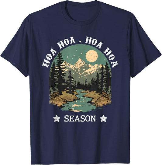 HOA Cozy Season Lover Pine Forest Twilight Nature Vibes T-Shirt - T-Shirt | Navy