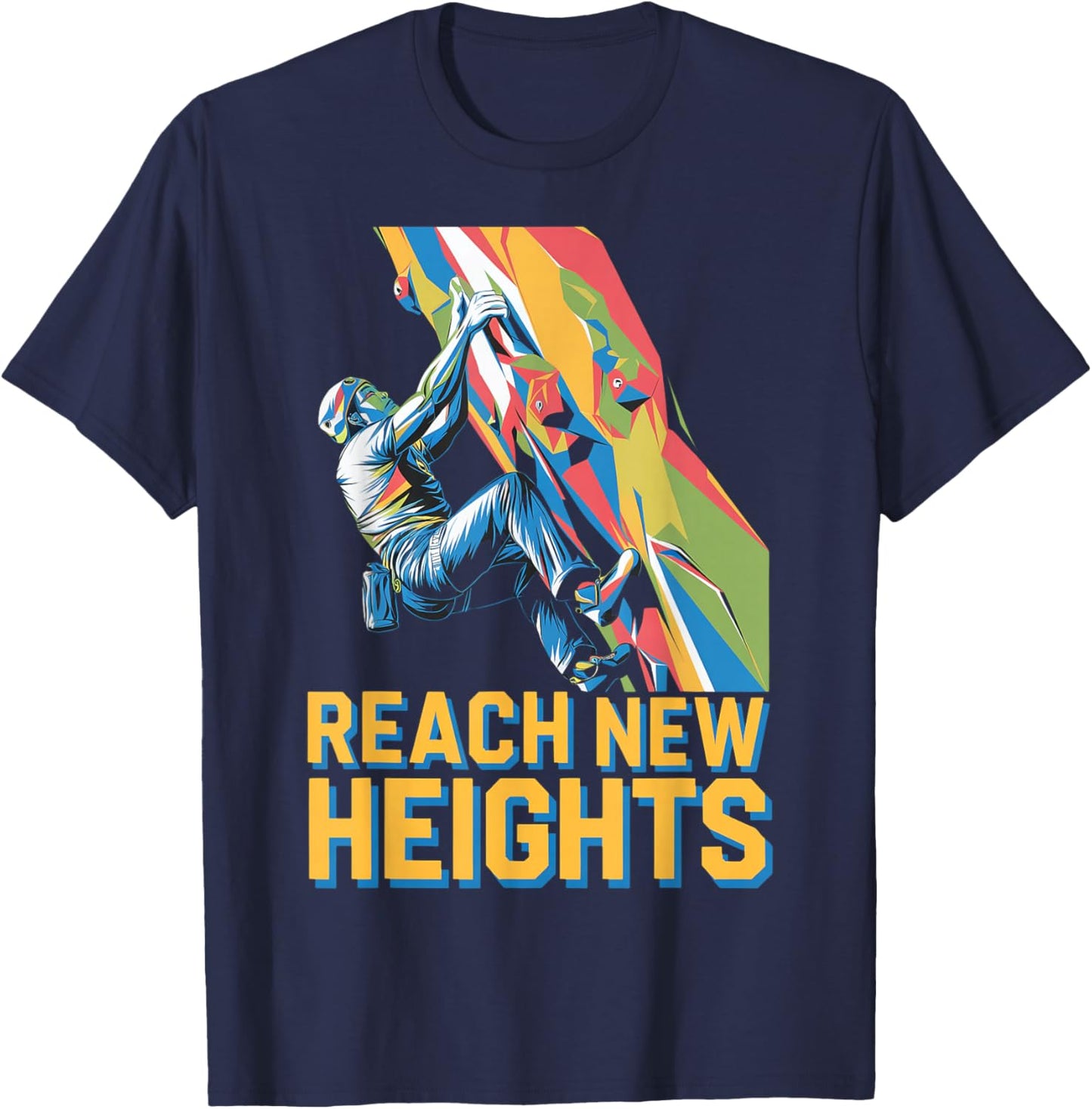 Climber Reaching New Heights for Adventure Lovers T-Shirt - T-Shirt | Navy