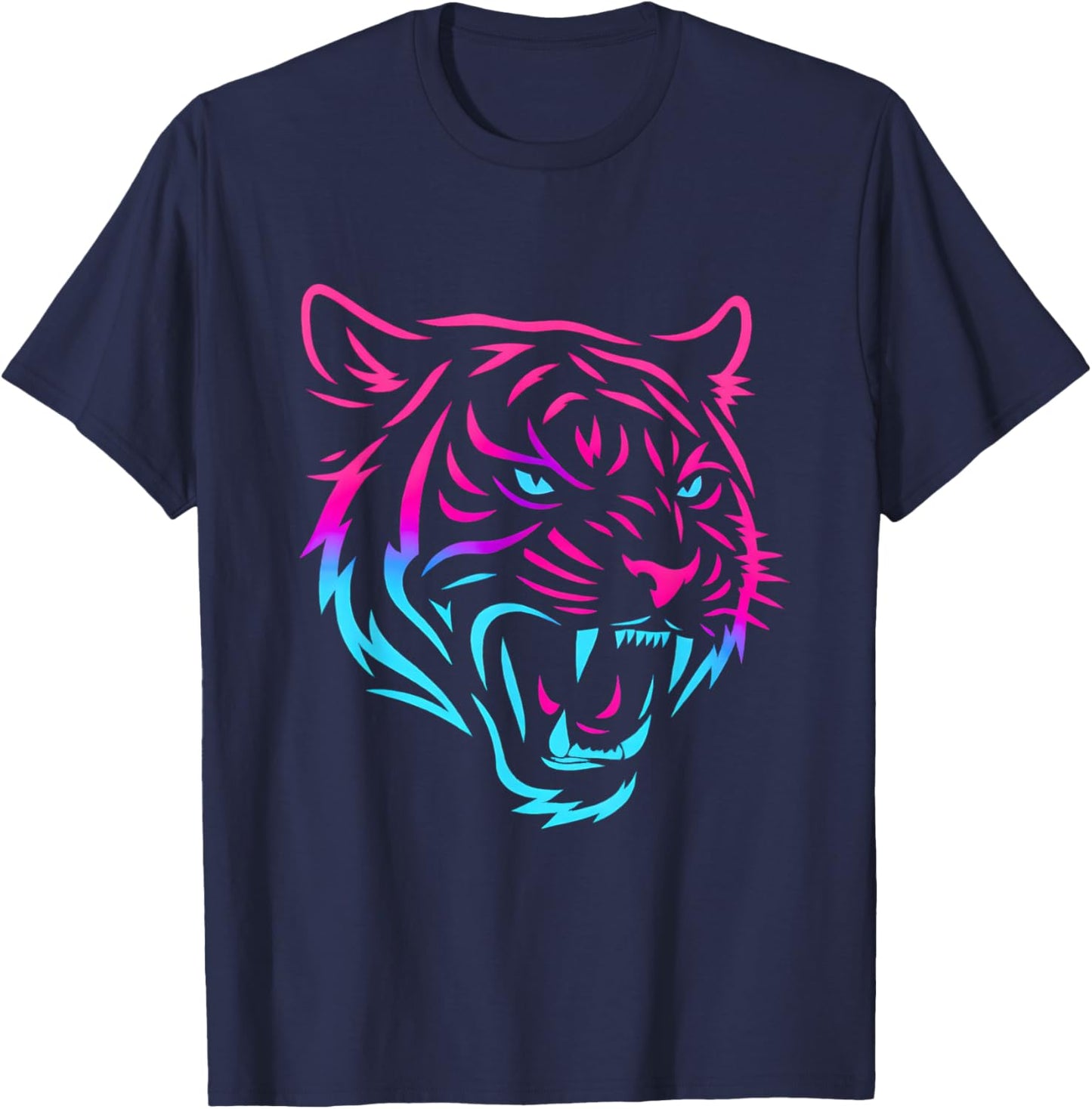 Tiger Fierce Glowing Graphic T-Shirt - T-Shirt | Navy