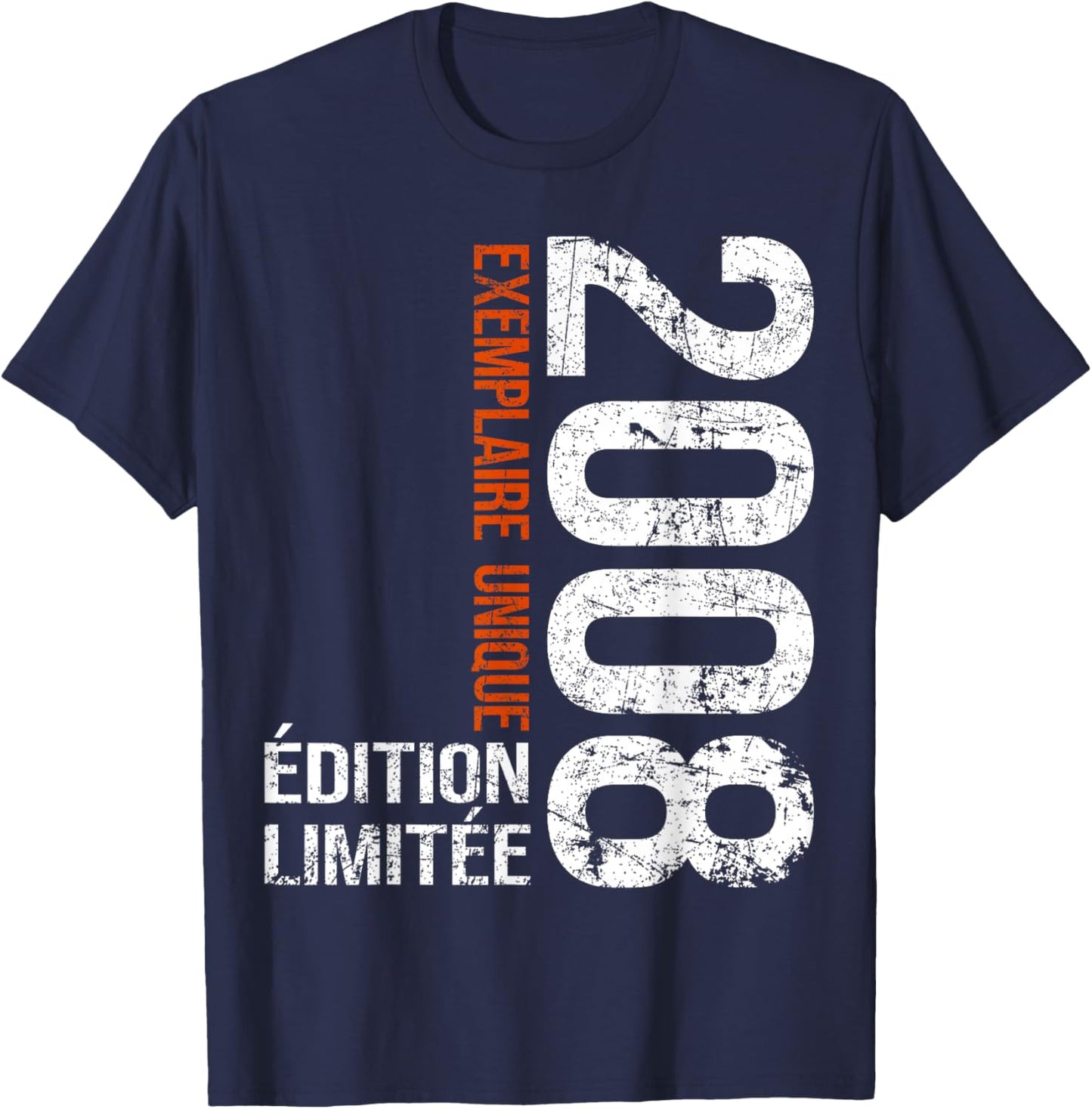 Vintage 2008 Gift 18 Years Boy Birthday Humour T-Shirt - T-Shirt | Navy