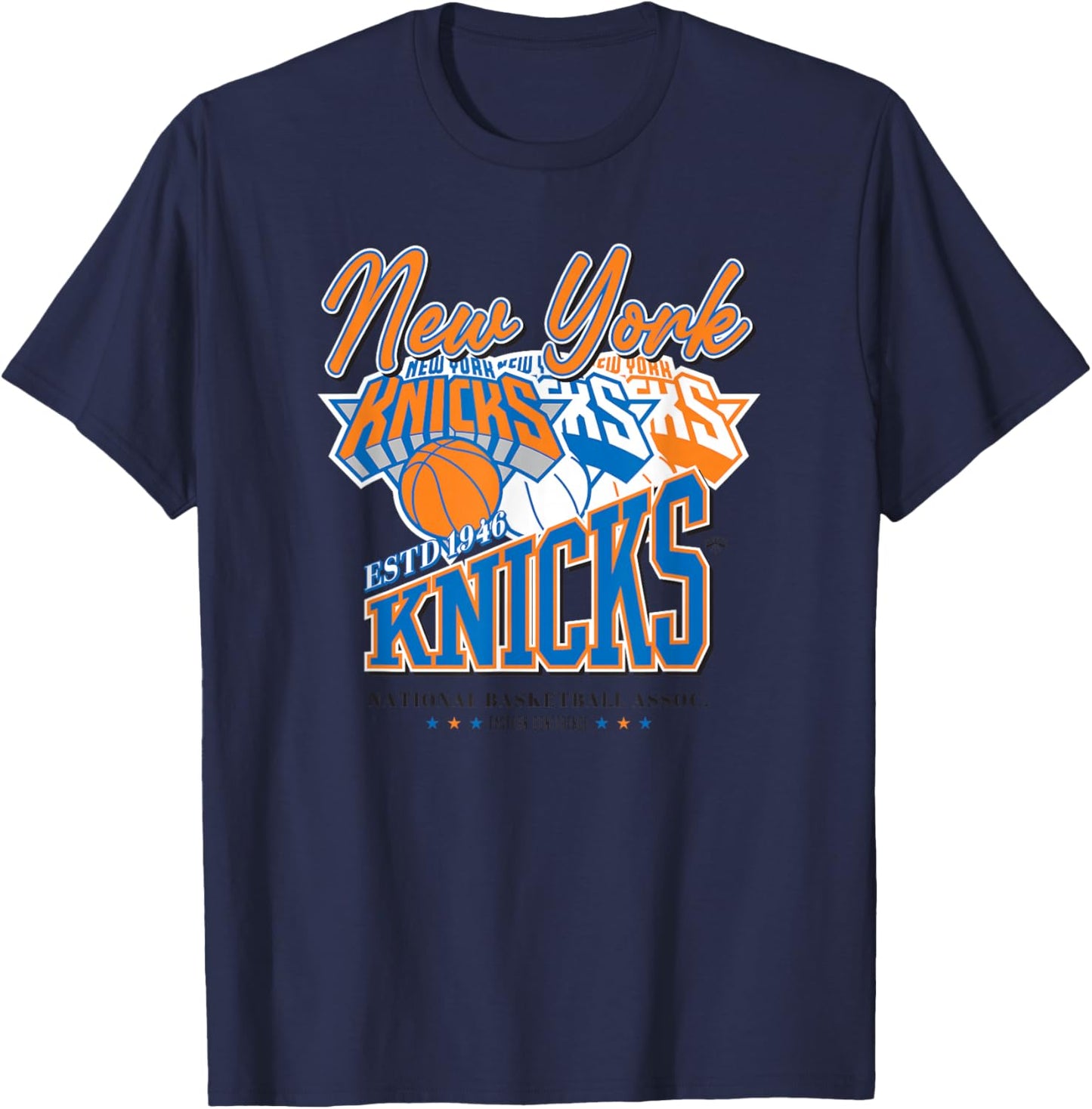 NBA Official New York Knicks Triple Threat T-Shirt - T-Shirt | Navy