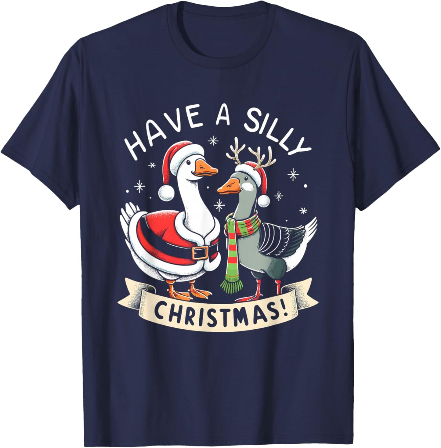 Silly Goose Christmas Sweater Silly Goose Shirt Silly Goose T-Shirt - T-Shirt | Navy