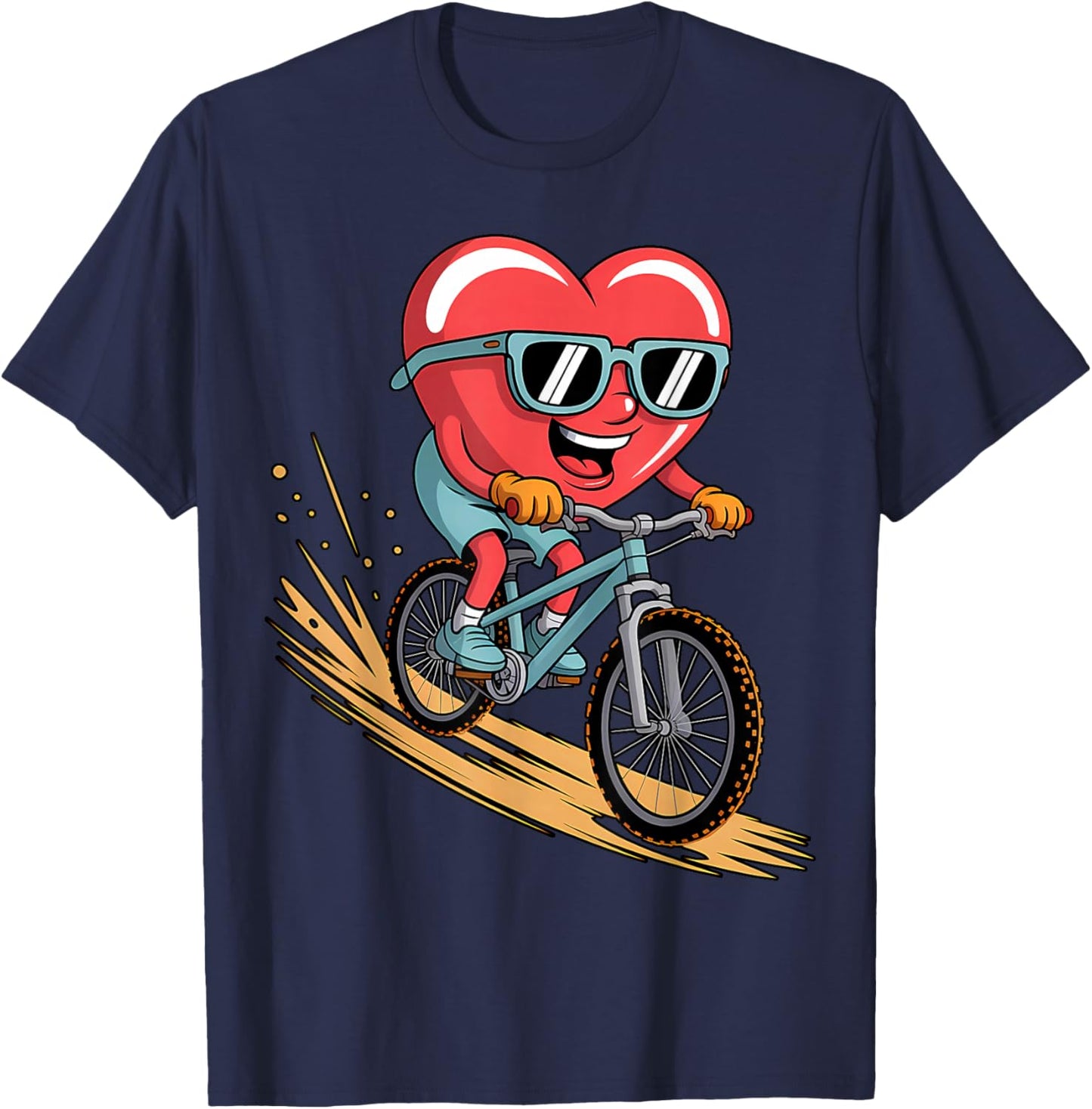 Mountain Bike Valentine's Day T-Shirt - T-Shirt | Navy