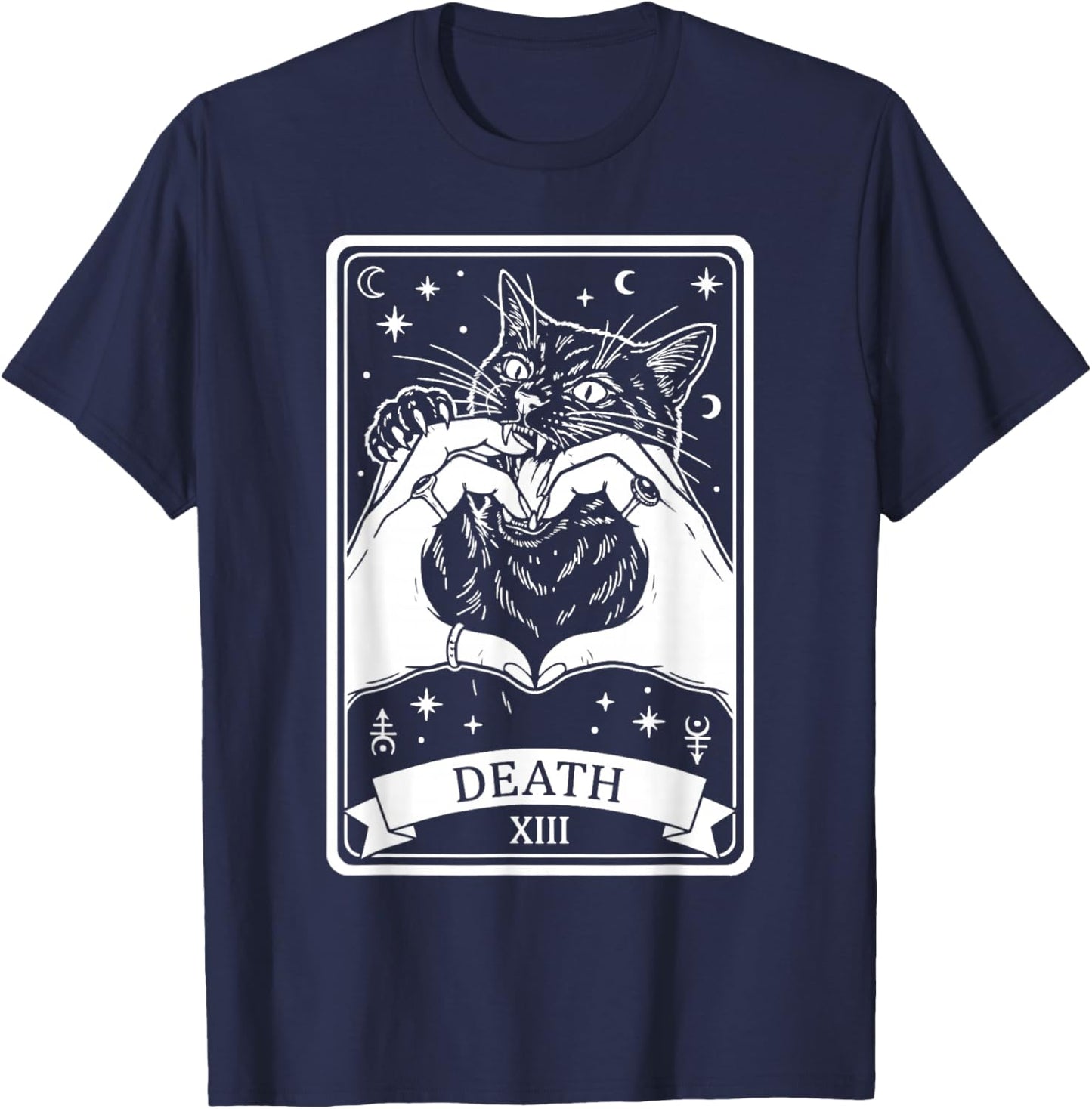 Funny Cat Humor Tarot Card Cat Lover Women Gothic T-Shirt - T-Shirt | Navy