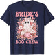 Bride's Boo Crew Cute Floral Ghost Halloween Bachelorette T-Shirt - T-Shirt | Navy