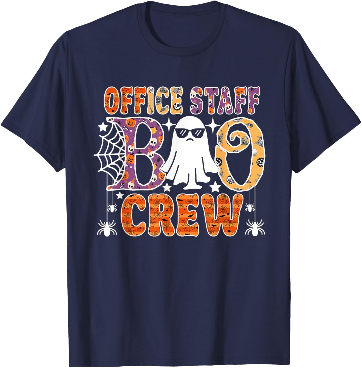 Office Staff Boo Crew Cute Ghost Halloween Costume T-Shirt - T-Shirt | Navy