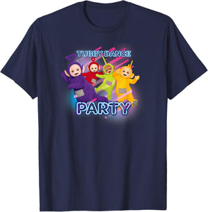 Teletubbies Tubby Dance Party Characters Group T-Shirt - T-Shirt | Navy