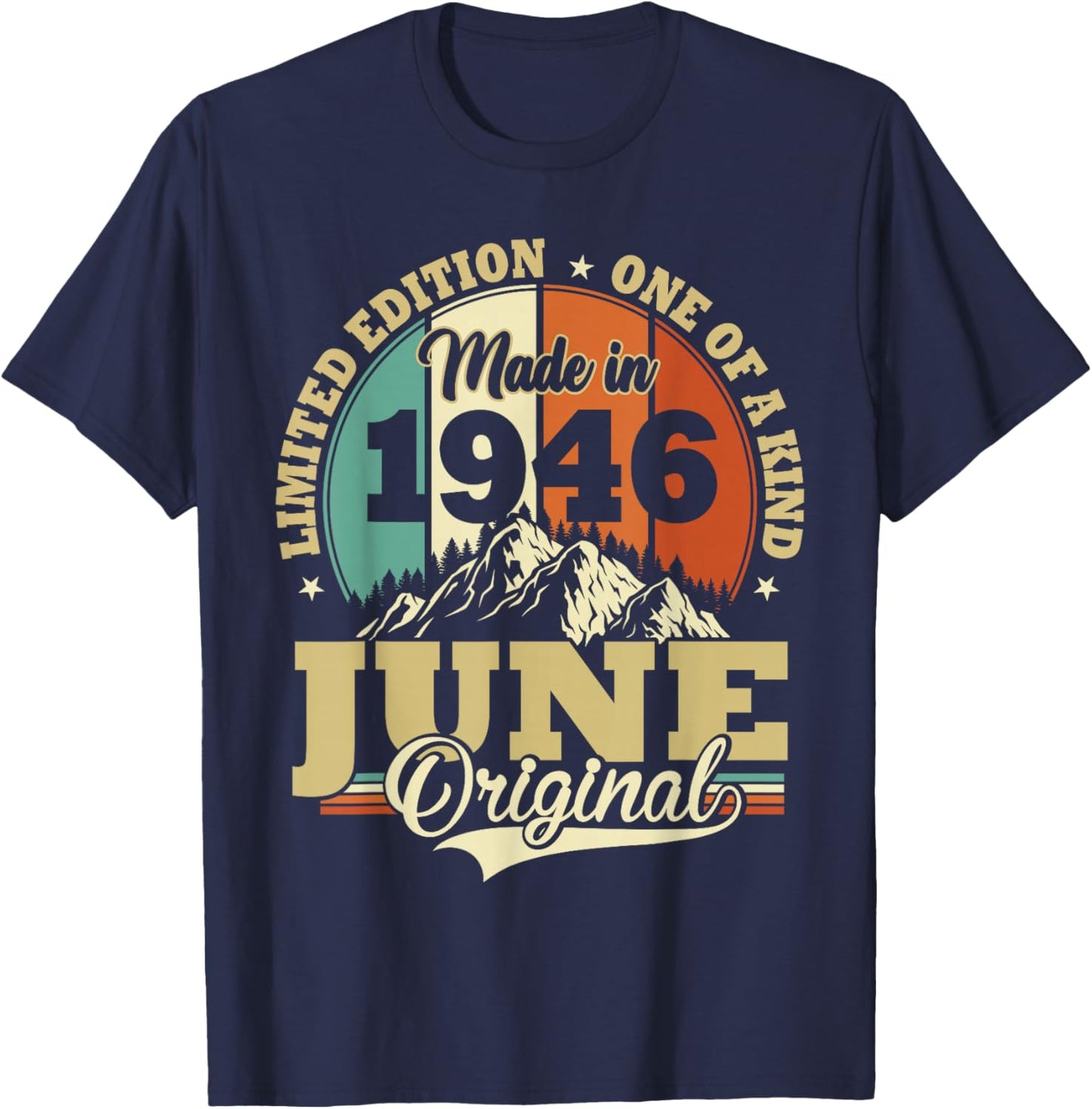 Vintage Juin 1946 Humour Cadeau Anniversaire 80 Ans T-Shirt - T-Shirt | Navy