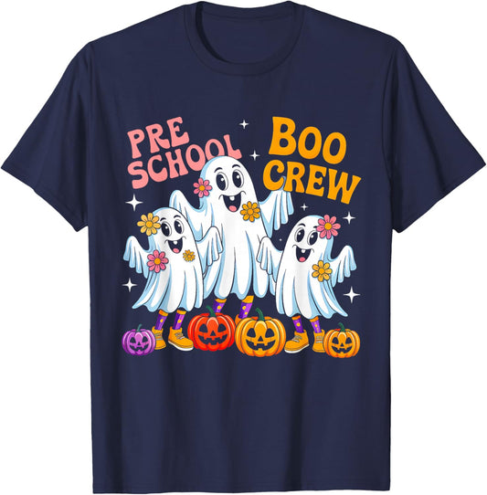 Preschool Boo Crew Preschool Halloween Teachers Students T-Shirt - T-Shirt | Navy