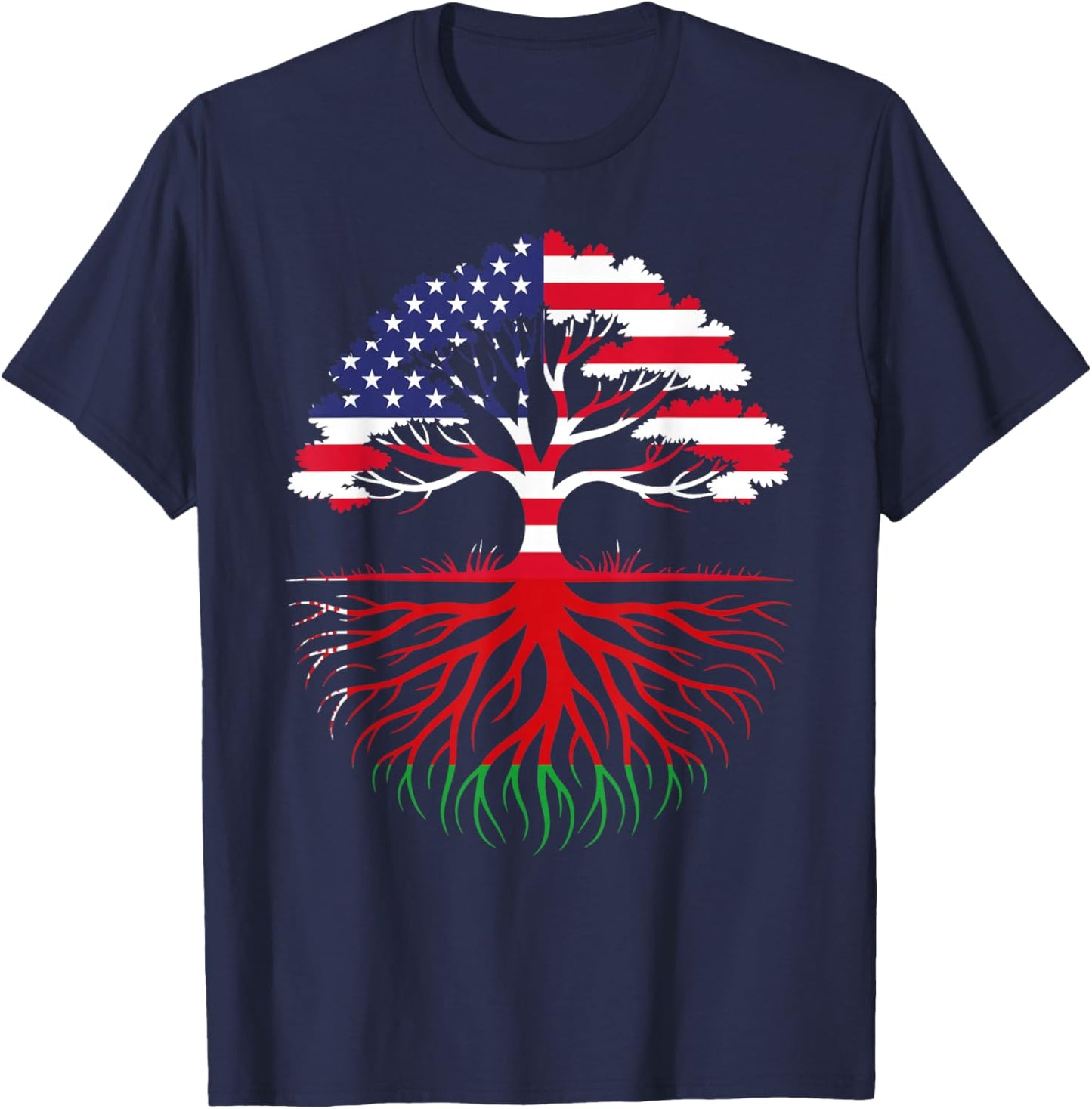 American Grown Belarusian Roots Flag Heritage T-Shirt - T-Shirt | Navy