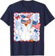 Funny Goose 4th of July American Flag Preppy Women Girl T-Shirt - T-Shirt | Navy