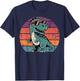 Retro Trex Dinosaur Dino Wearing Sunglasses Funny Graphic T-Shirt - T-Shirt | Navy