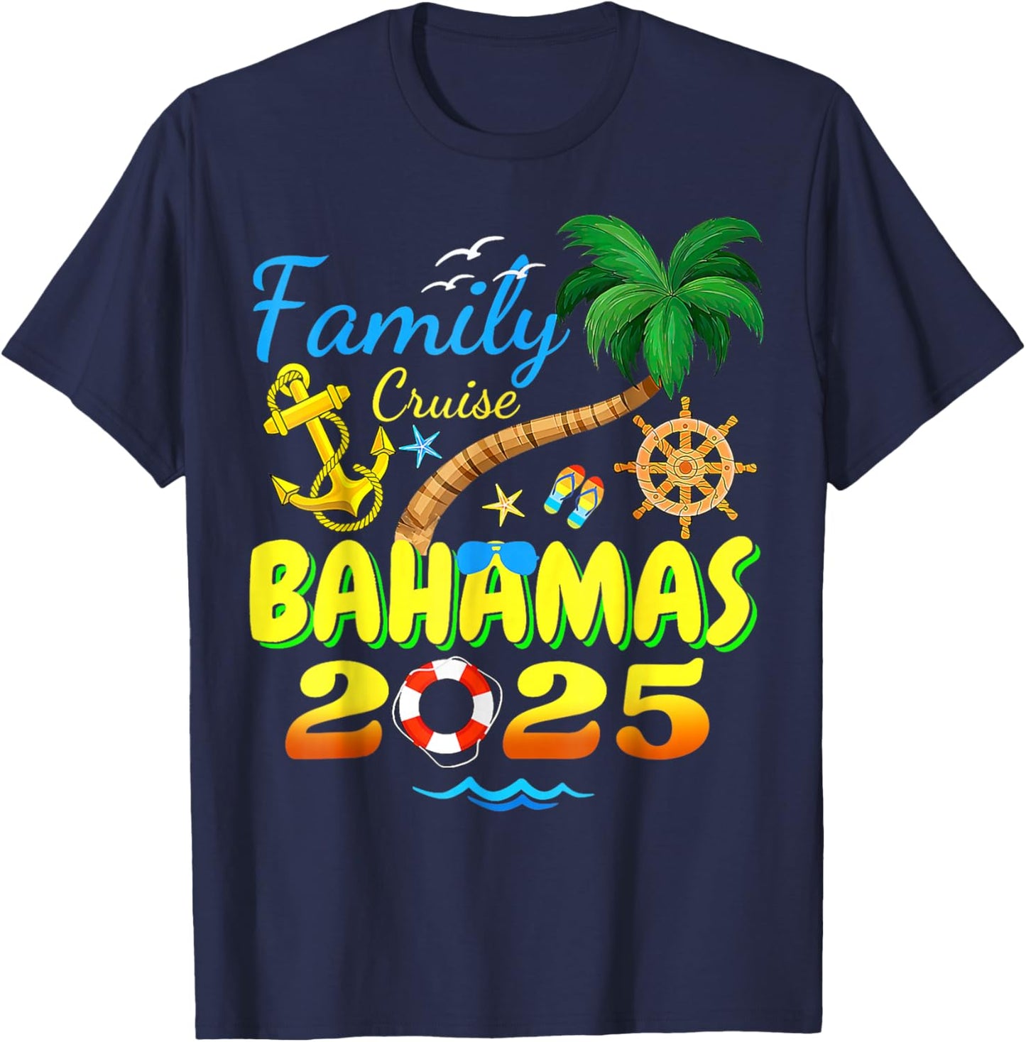 Bahamas Cruise 2025 Family Friends Group Vacation Matching T-Shirt - T-Shirt | Navy