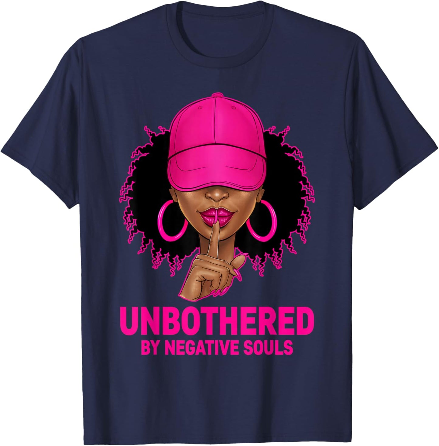 Afro Queen With Cap Sassy Black Woman African American Women T-Shirt - T-Shirt | Navy