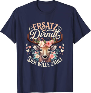 Passend für Oktoberfest Damen Trachtenshirt Dirndl T-Shirt - T-Shirt | Navy