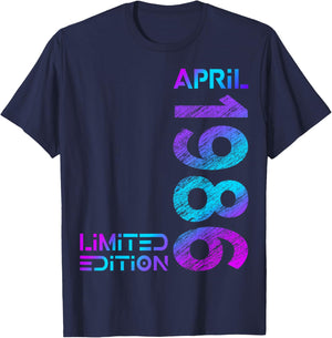 Limited Edition April 1986 Mann Frau 40. Geburtstag T-Shirt - T-Shirt | Navy