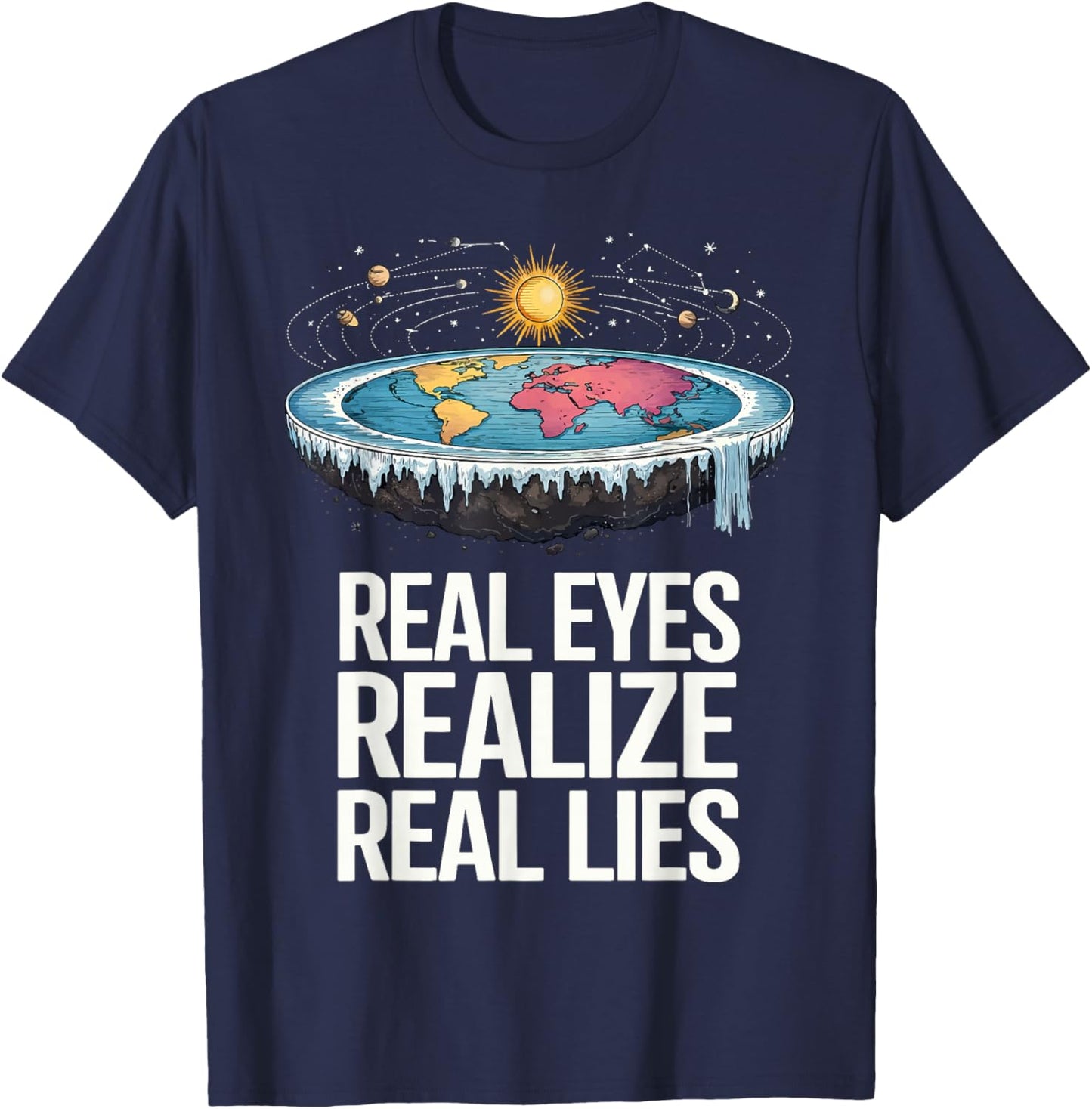 Real Eyes Realize Real Lies T-Shirt - T-Shirt | Navy