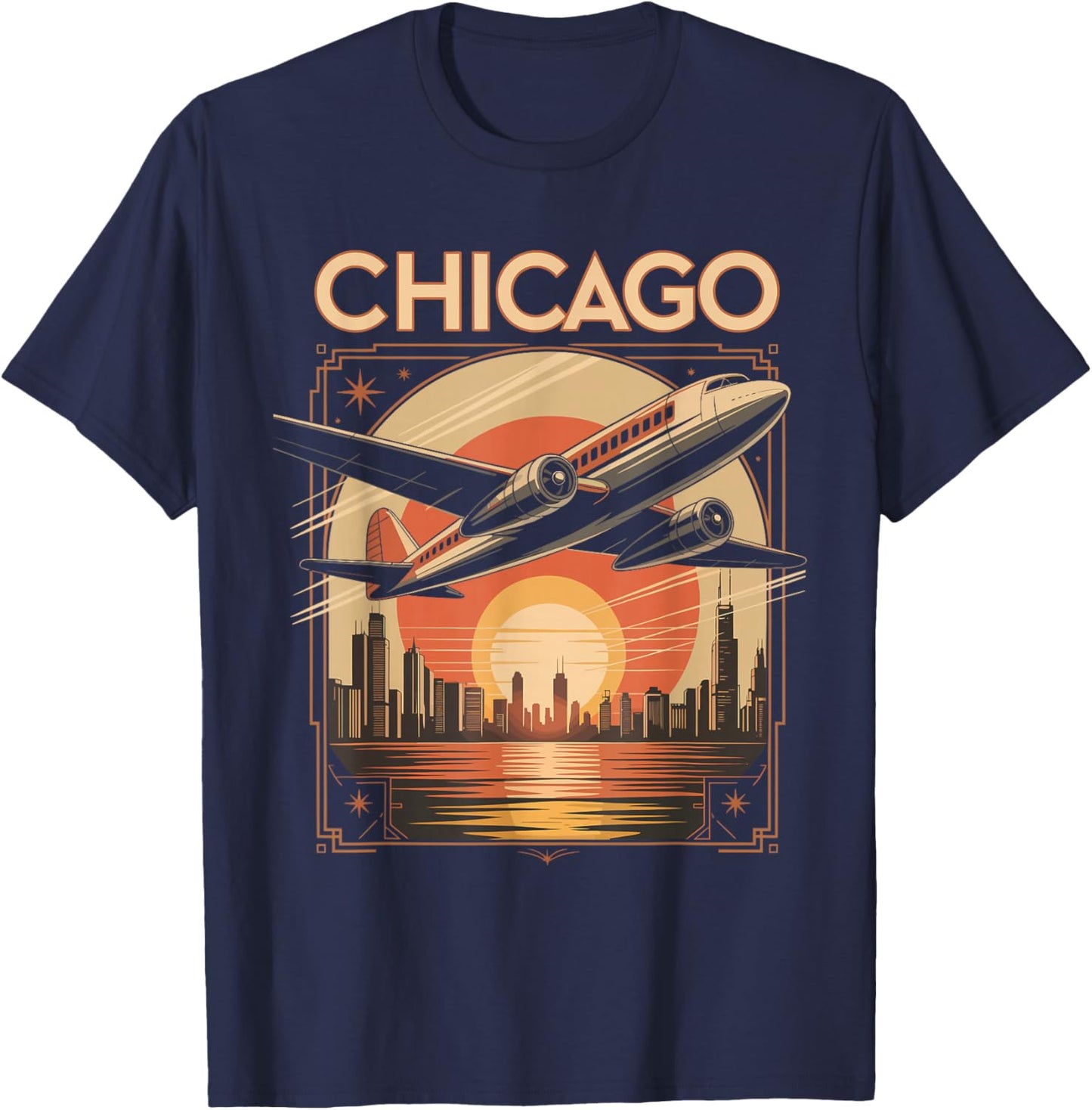 Chicago Skyline T-Shirt - T-Shirt | Navy