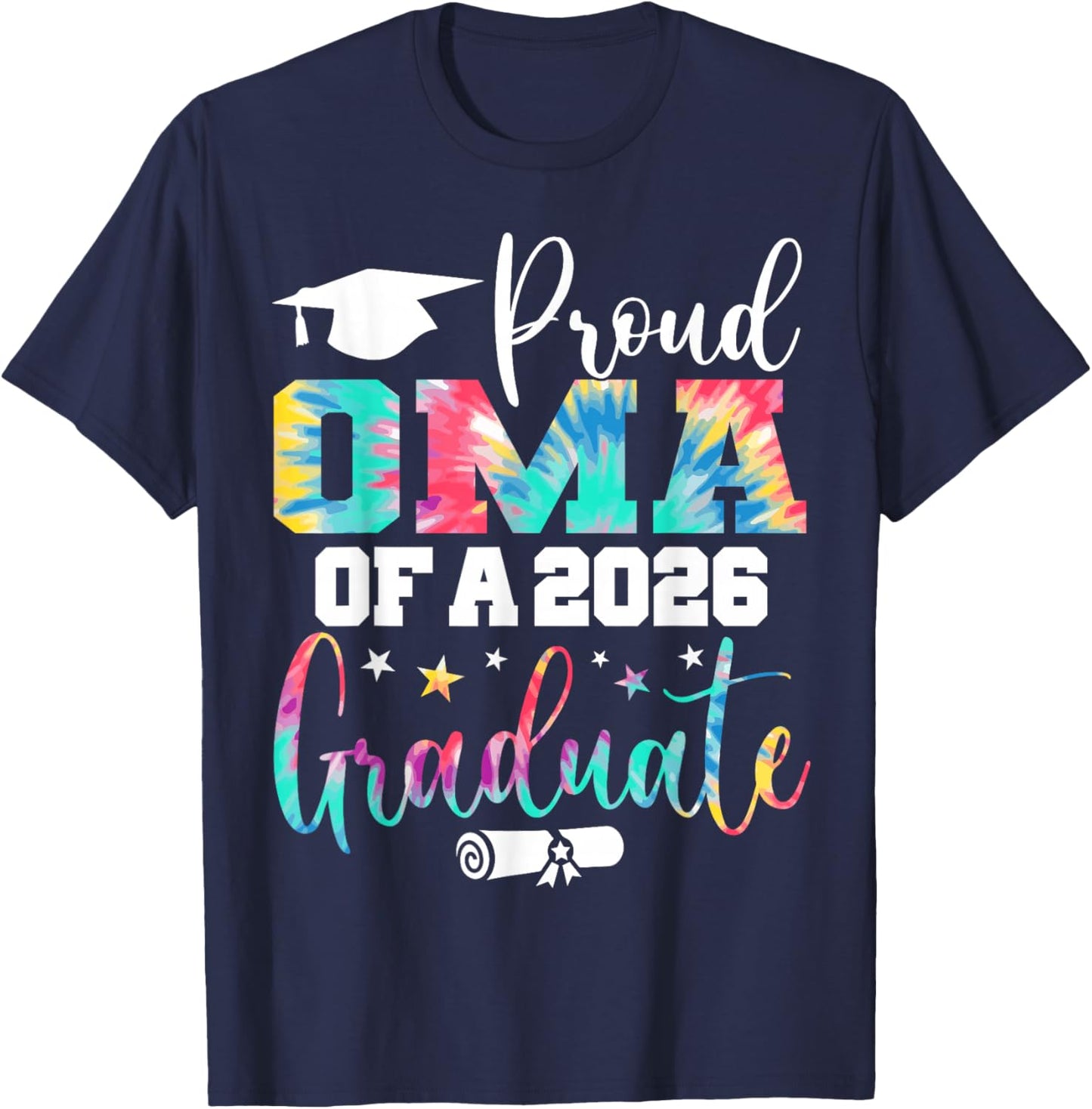 Oma Senior 2026 Proud Oma of A Class of 2026 Graduate T-Shirt - T-Shirt | Navy