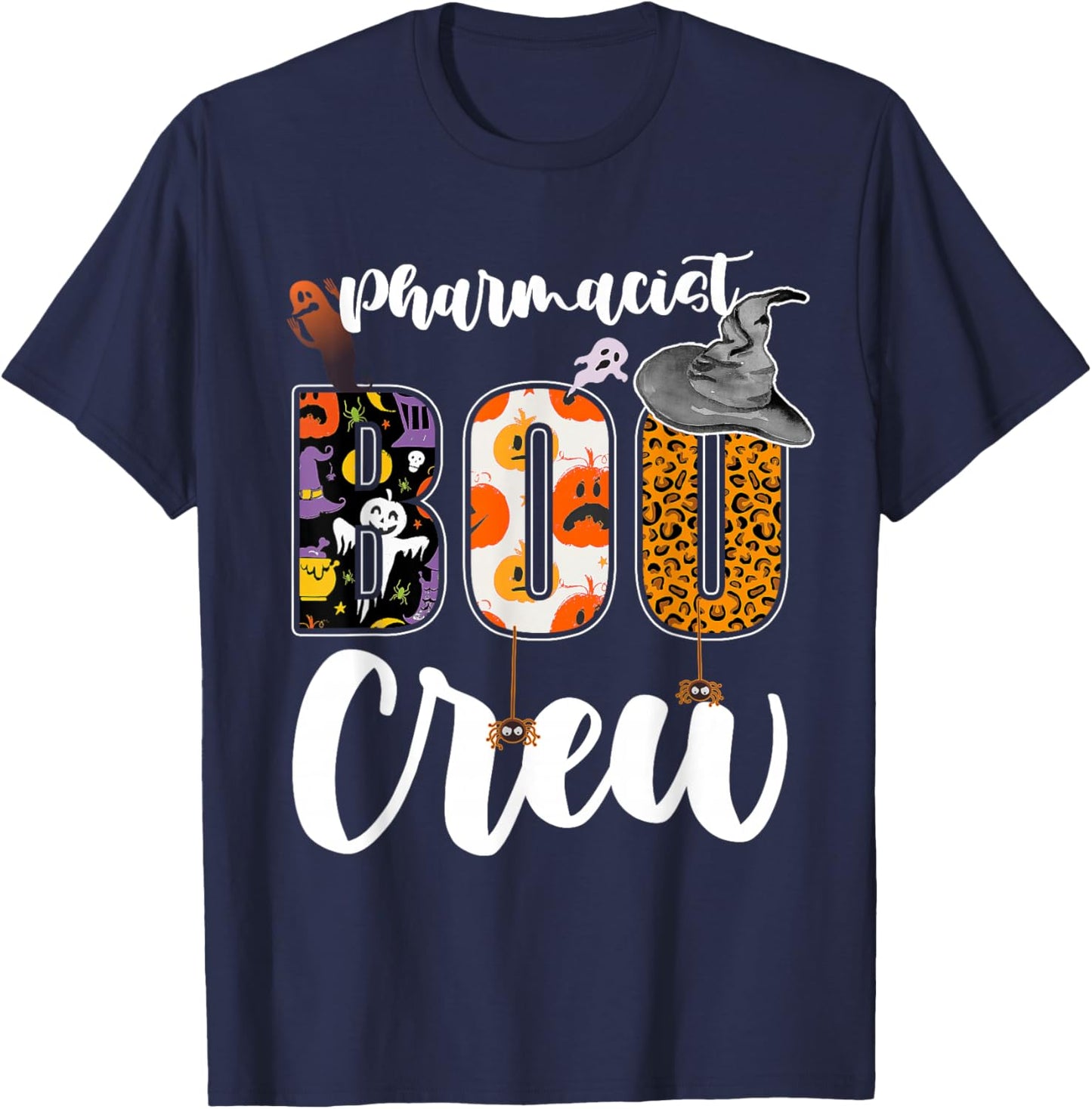 Pharmacist Boo Crew Halloween Match Pharmacy T-Shirt - T-Shirt | Navy