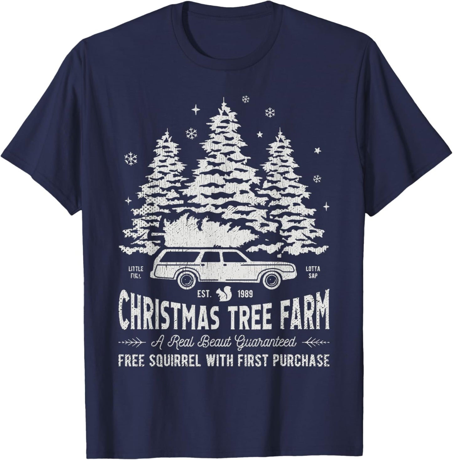 Christmas Movie Car Christmas Tree Farm Funny X-Mas T-Shirt - T-Shirt | Navy