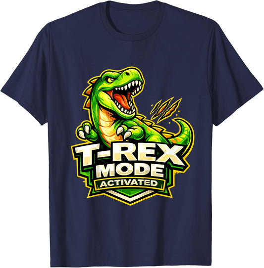 Kids T-Rex Mode Activated Funny Dinosaur Kids T-Shirt - T-Shirt | Navy