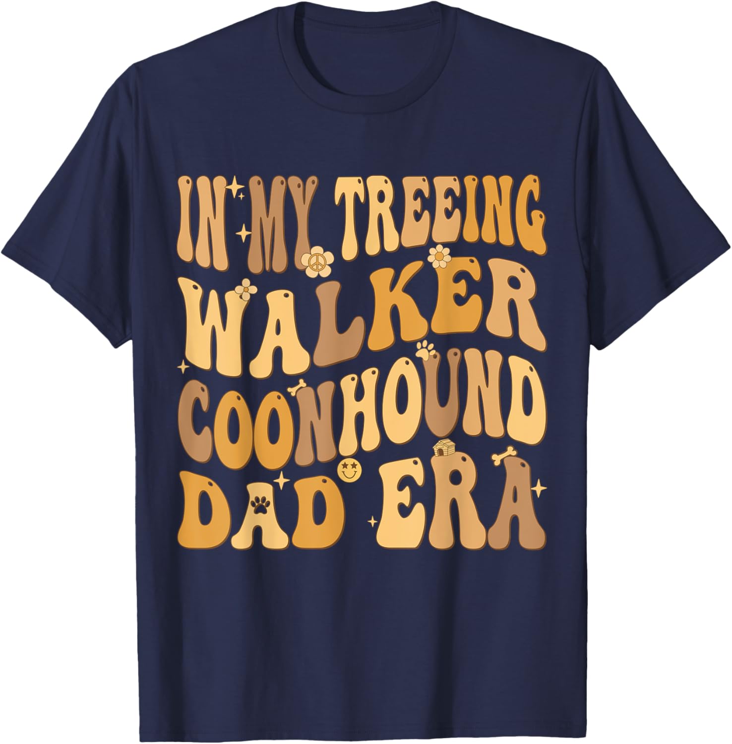In My Treeing Walker Coonhound Dad Era Groovy Dog Owner Women Kids T-Shirt - T-Shirt | Navy