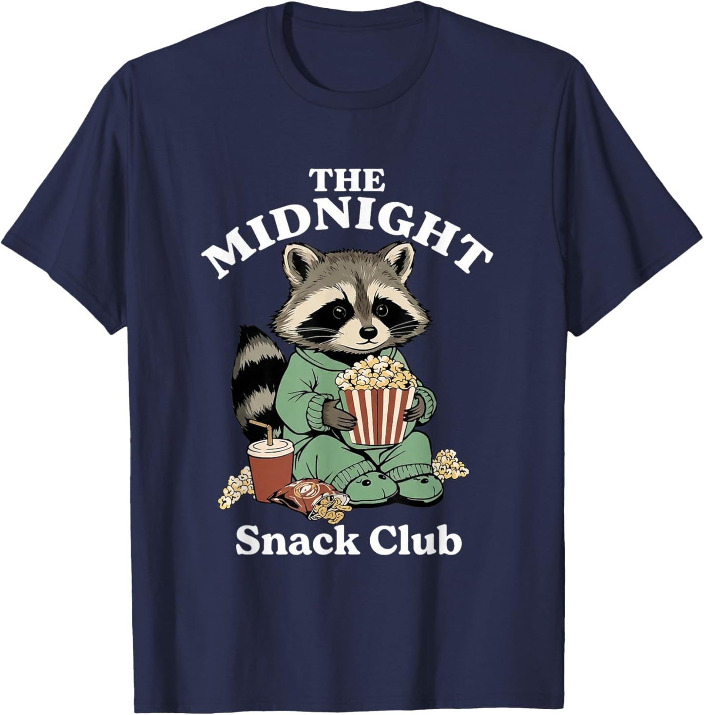 The Midnight Snack Club Funny Raccoon Trash Panda Meme T-Shirt - T-Shirt | Navy