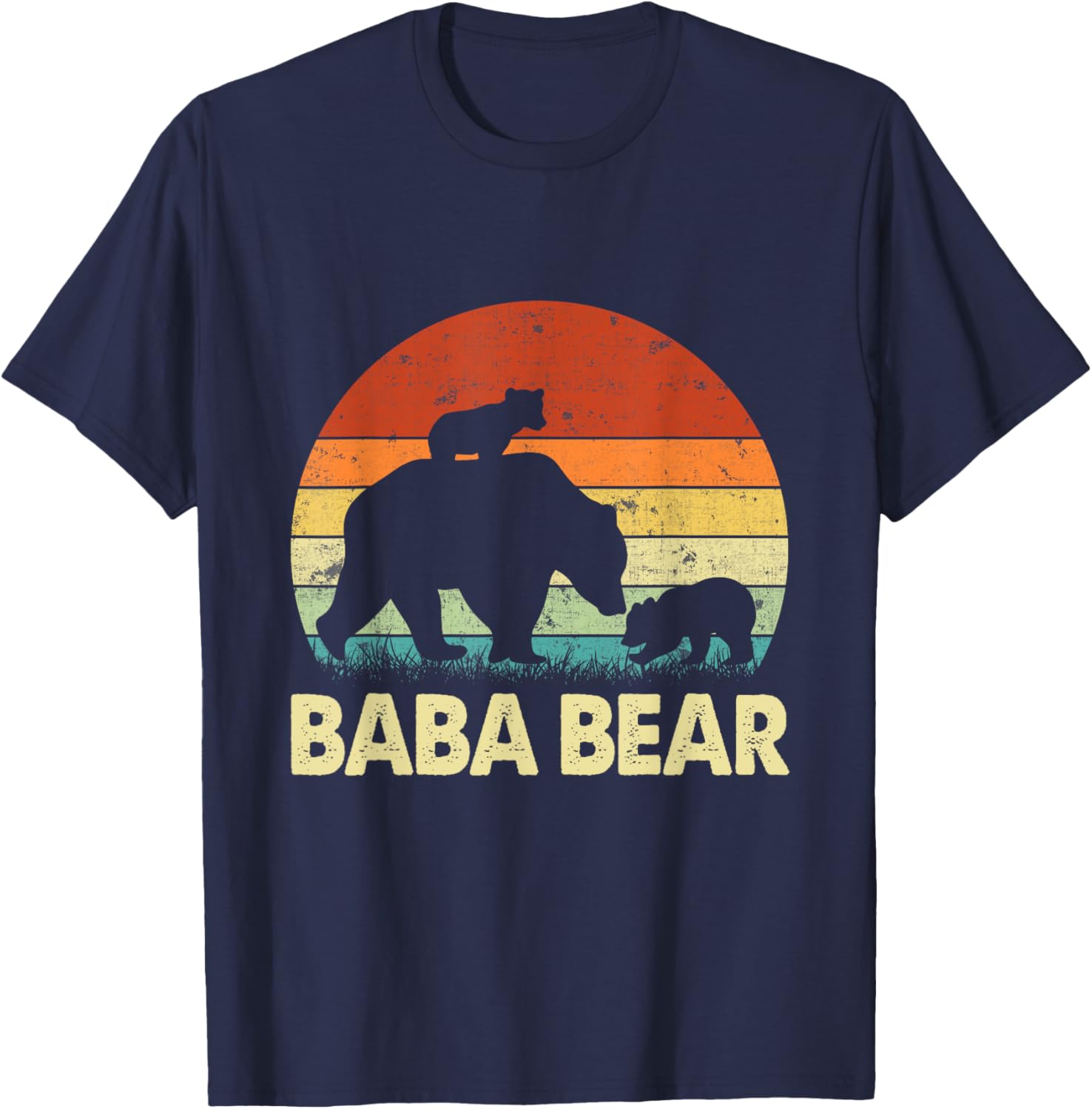 Baba Bear Lover Happy Father's Day Matching Family Dad Men T-Shirt - T-Shirt | Navy