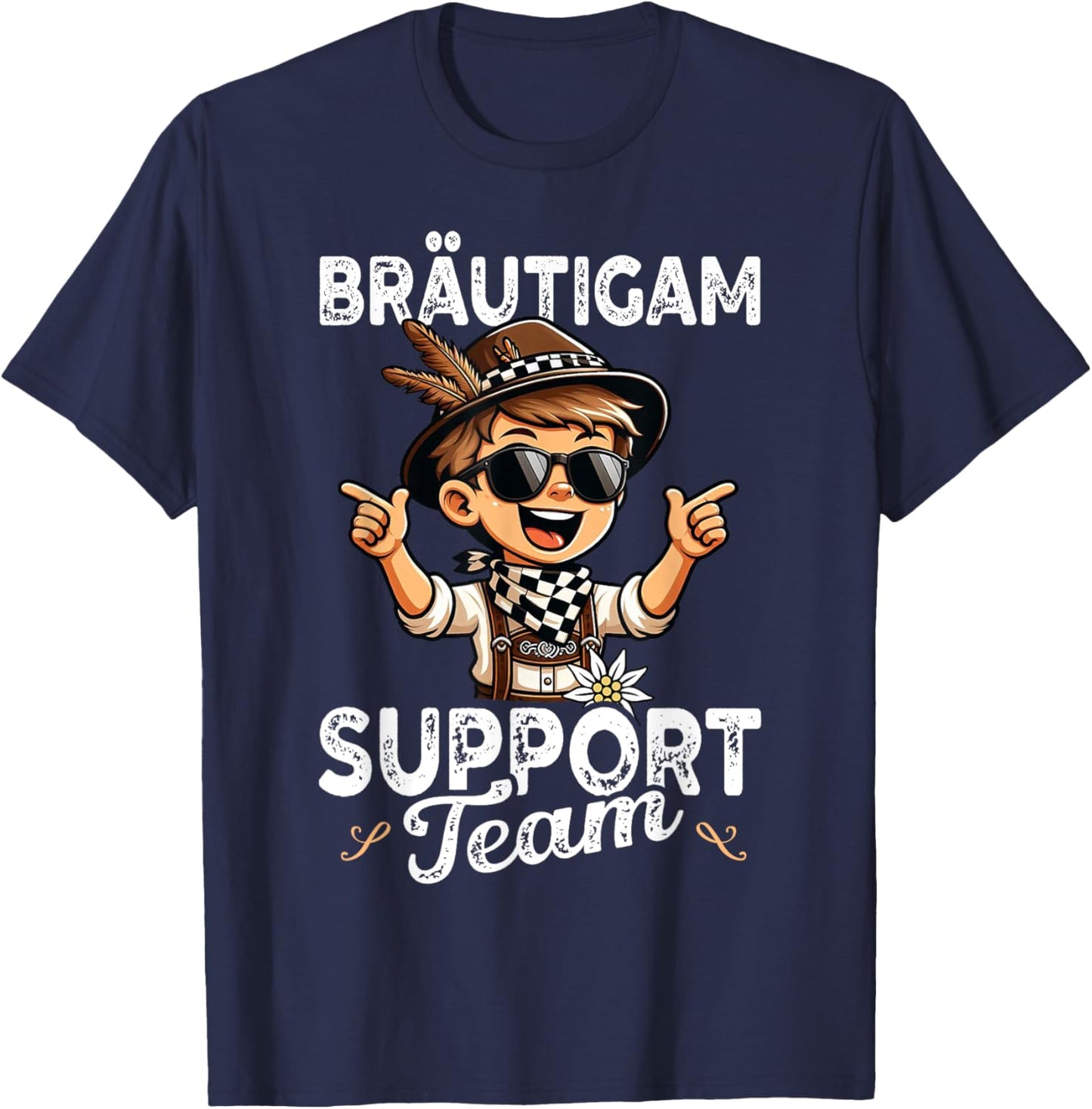 Bräutigam Support Team JGA Junggesellenabschied Bräutigam T-Shirt - T-Shirt | Navy