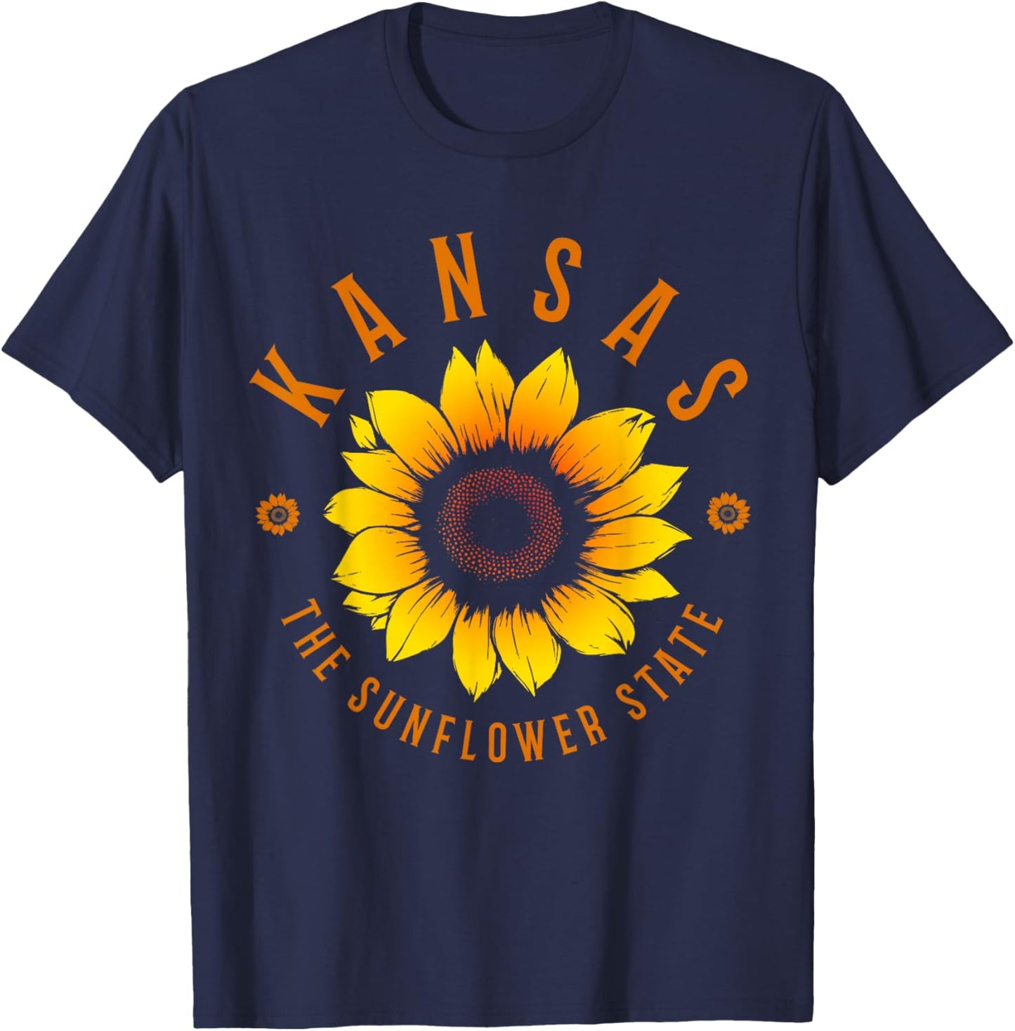 Kansas Sunflower State Vintage Pride Floral T-Shirt - T-Shirt | Navy
