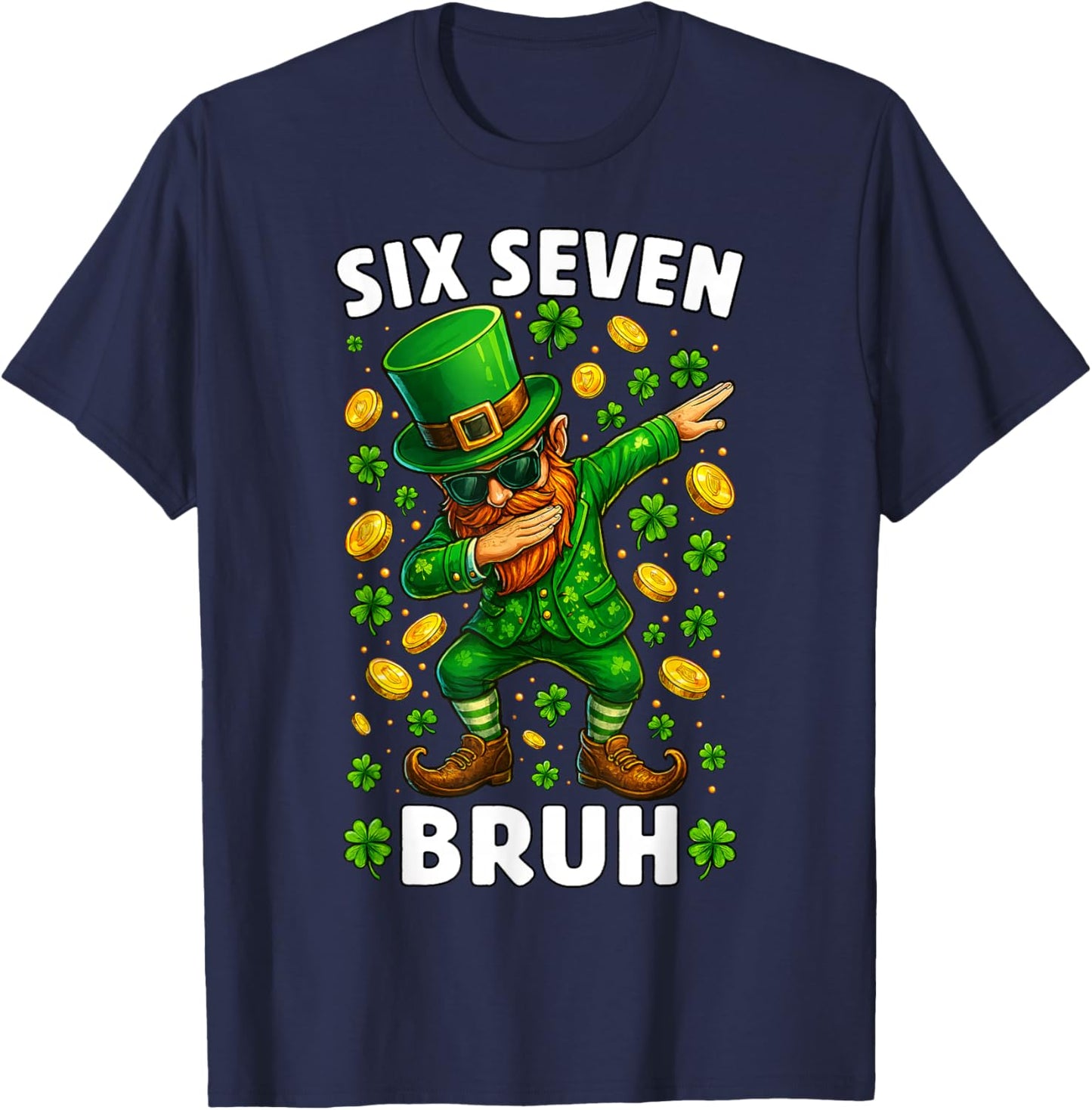 Leprechaun St. Patrick's Day 67 Six Seven Bruh Men Boys Kids T-Shirt - T-Shirt | Navy