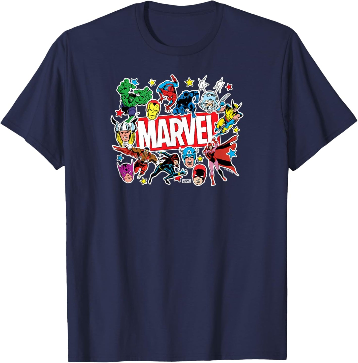 Marvel - Sticker Collage T-Shirt - T-Shirt | Navy