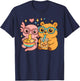 Cute Capybara Axolotl Kawaii Anime y2k Boba Kids Capibara T-Shirt - T-Shirt | Navy