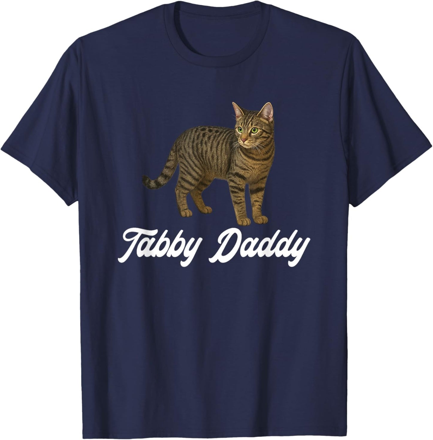 Tabby Daddy Gray Tabby Cat Dad Grey Tabby Cat Owner T-Shirt - T-Shirt | Navy