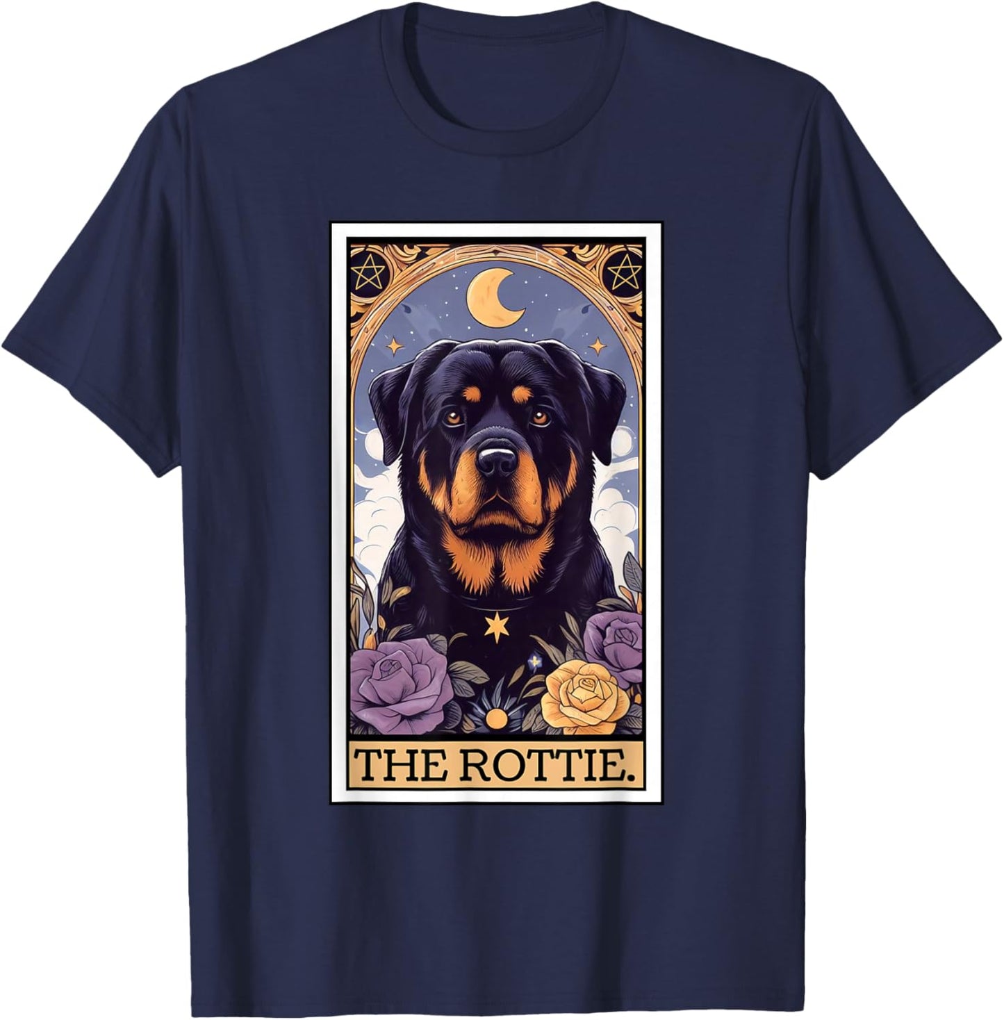 Rottweiler Tarot Card Women Men Kids Rottie Mom Rottie Dad T-Shirt - T-Shirt | Navy