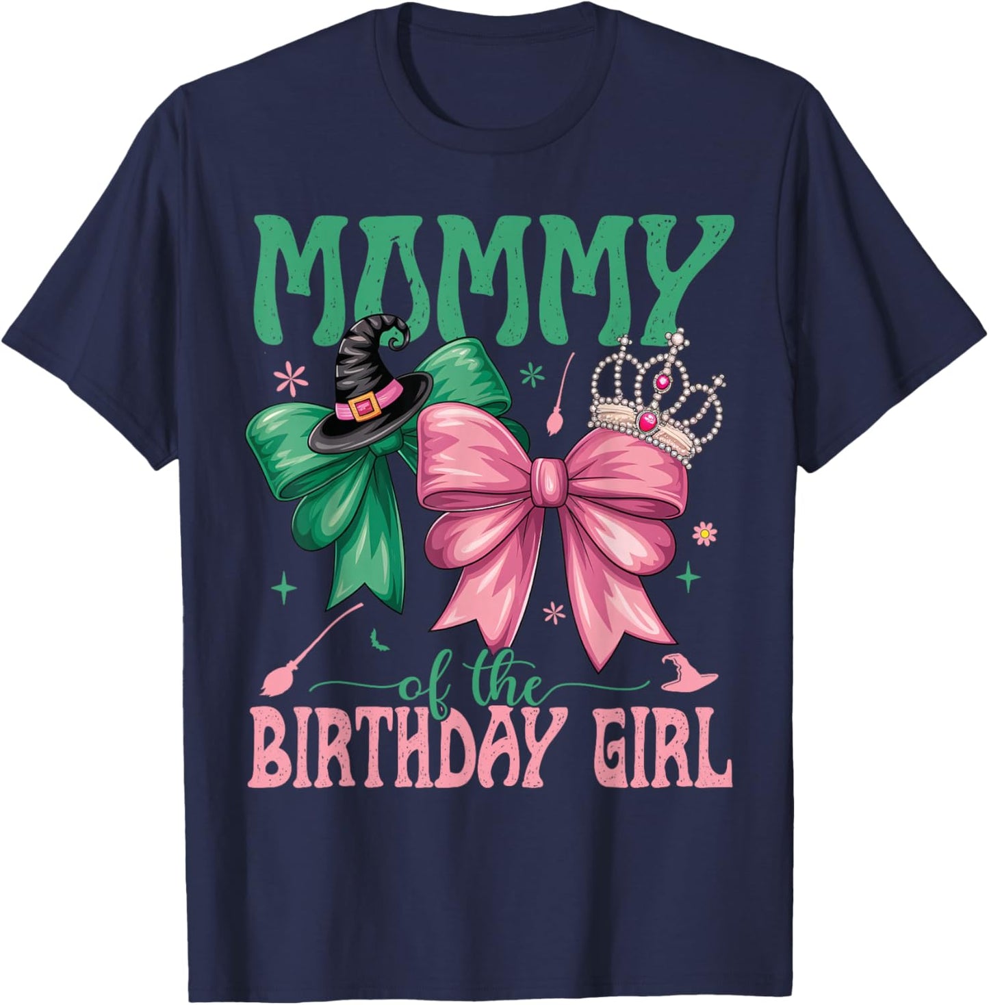 Mommy of The Birthday Girl Matching Witch Family Bday Part T-Shirt - T-Shirt | Navy