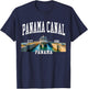 Retro Panama Canal Cruising, Ship in Locks, Retro Graphic T-Shirt - T-Shirt | Navy