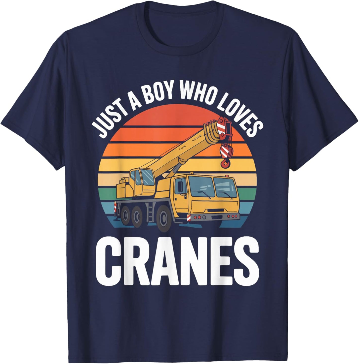 Just a Boy Who Loves Cranes T-Shirt - T-Shirt | Navy