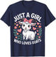 Just A Girl Who Loves Goats Cute Farm T-Shirt - T-Shirt | Navy