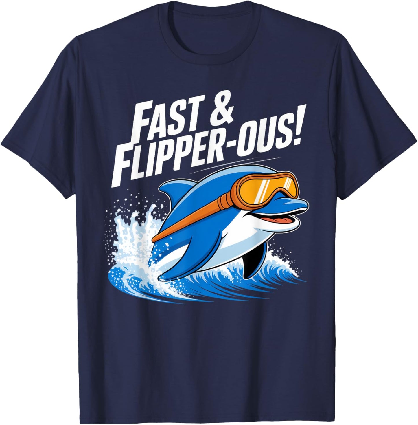 FAST & FLIPPER-OUS! Dolphin Animal Show Ocean Explorer Team T-Shirt - T-Shirt | Navy
