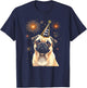 Happy New Year 2025 Eve Firework Dog Funny Pug Dog Women Kids T-Shirt - T-Shirt | Navy